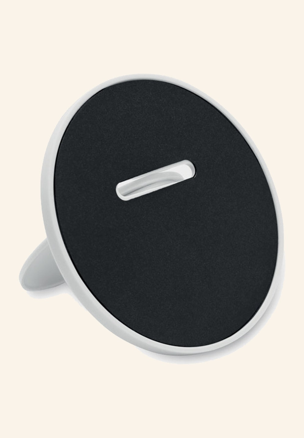Support de téléphone blanc déplié avec un téléphone en visio