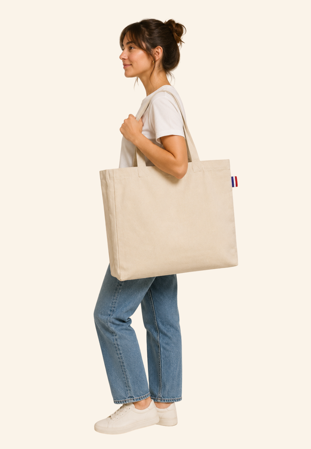 Totebag 220g coton et soufflets XL Davien